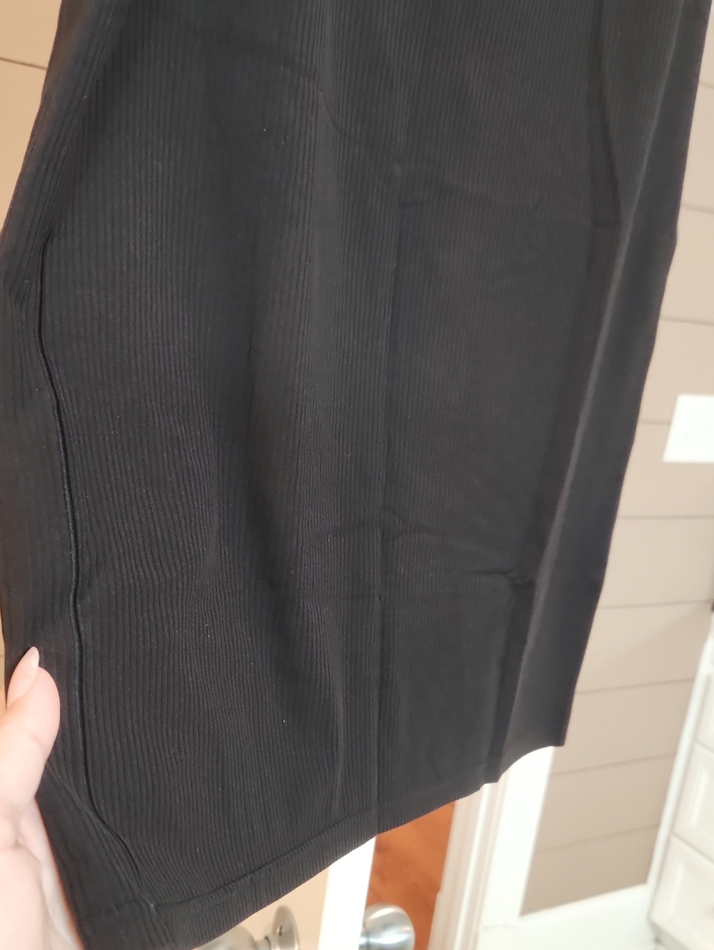 aerie Black Ribbed Midi Skirt w/Side Slit.Also Have Blue, Cream & Navy Avail - Picture 6 of 9